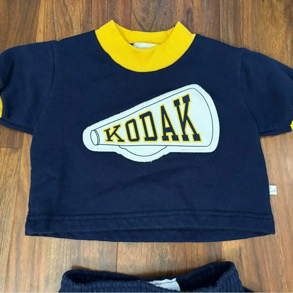 Kodak Vintage Navy/Yellow Cheerleader 2 piece outfit set